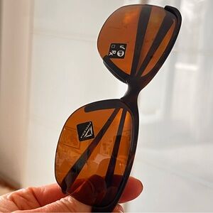 Oakley Brown Wraparound Sunglasses with Dark Lenses